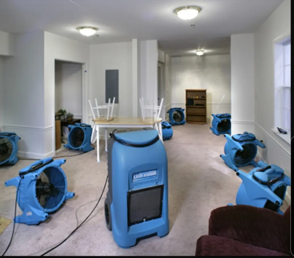 Air movers and dehumidifier setup for Water Extraction & Removal in Alum Rock
